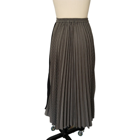 Vintage Archives Y2K Pleated Midi Skirt Size S Pin Stripe Minimalist Avant Garde - Picture 6 of 8
